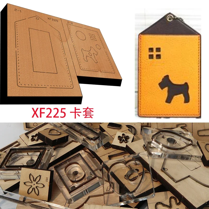 

New Japan Steel Blade Wooden Die House and Dog Card Pack Leather Craft Punch Hand Tool Cut Knife Mould XF225