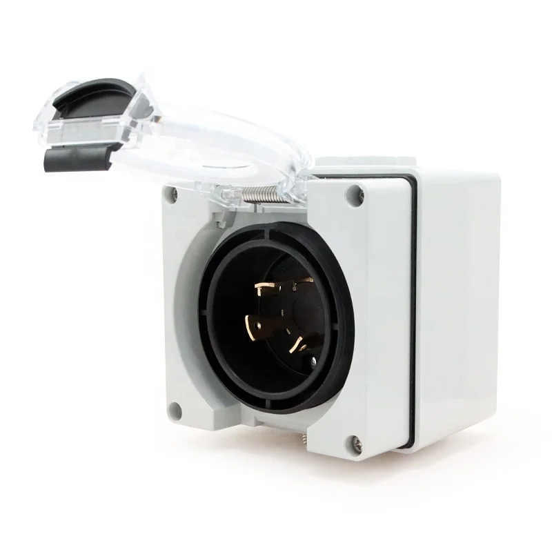 

30 Amp Generator RV Power Inlet Box NEMA L6-30P Receptacle Plastic Waterproof Switch Socket Outdoor Power Outlet 250V Rated