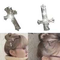 Simple Hairclip Rustproof Cross Hairclip Y2K Gothic Side Clip Non-slip Barrettes Thin Hair Accessories Hair Jewelry Gift