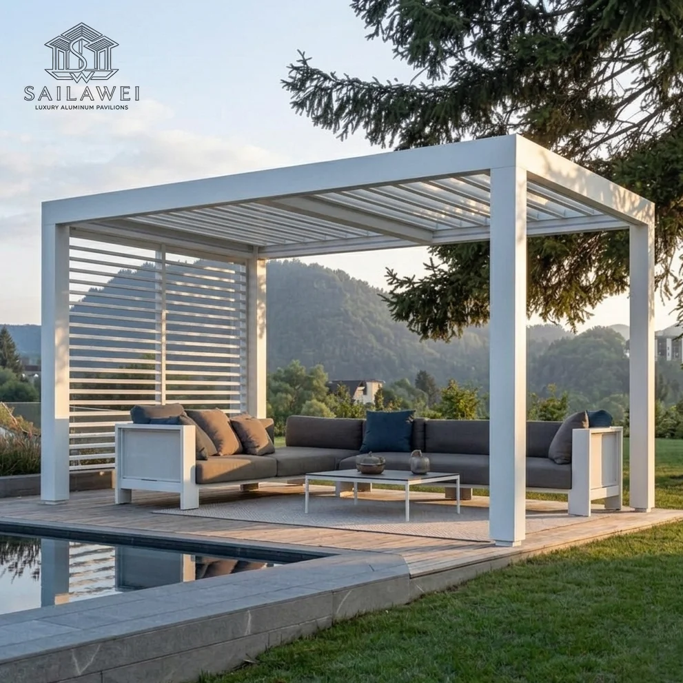 Wholesale Electric Aluminum Patio Garden Buildings Balcony Summerhouse Pavilion Pergola Bioclimatica Rainproof Outdoor Gazebo