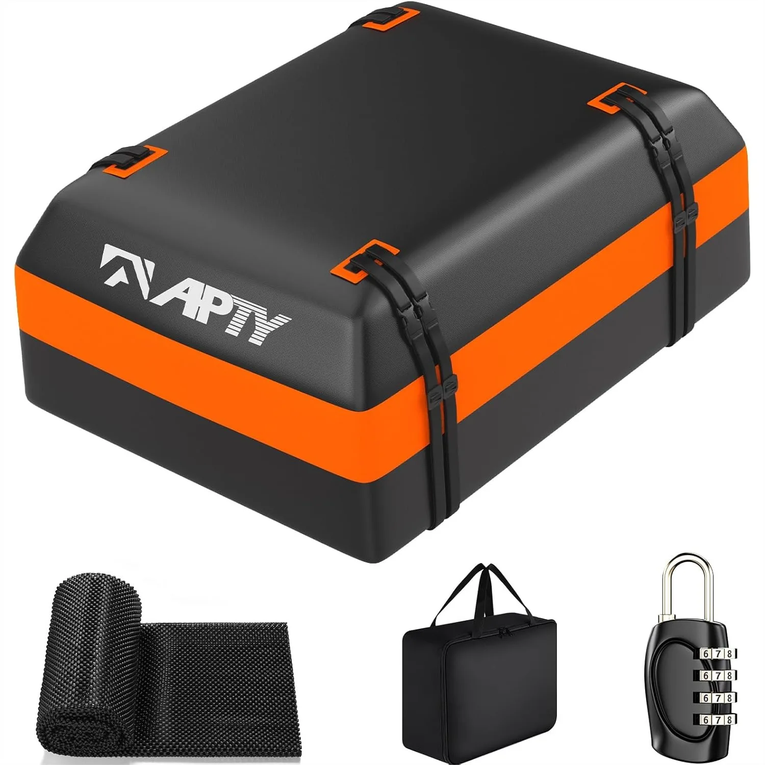 

APTY Car Rooftop Cargo Bag Carrier, 16 Cubic Feet Soft Roof Top Luggage Bag for All Vehicles with/without Racks - Waterproof,