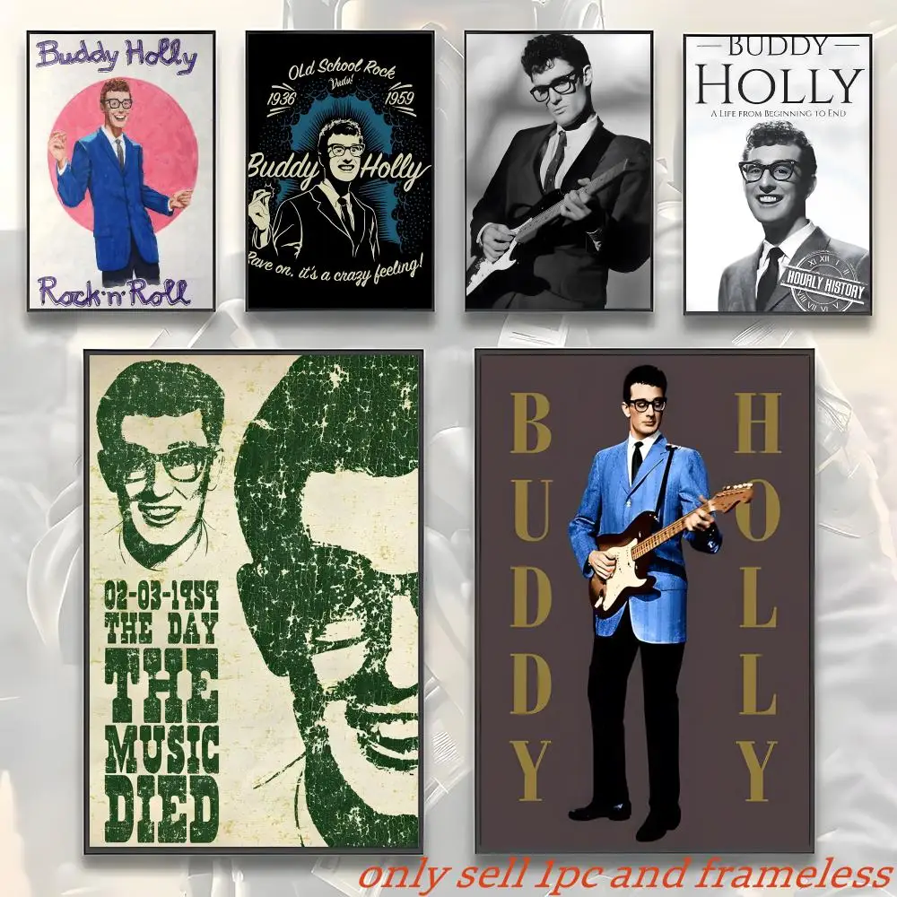 Retro Singer B-Buddy Holly Poster Art with prints Home bedroom living room decoration gift