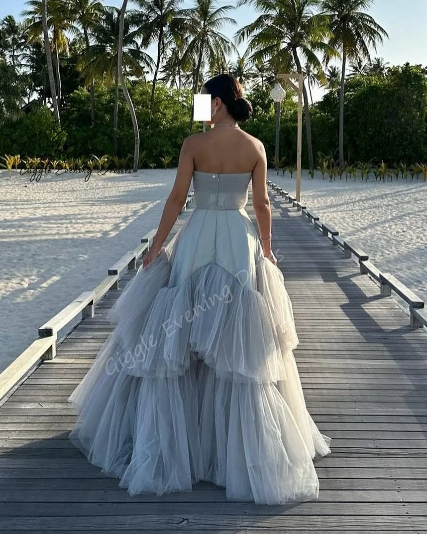 Giggle Customized Sweetheart Neckline Sleeves Diamonds Pleat Sequined Ball Gown Music Party Dress Floor Length Prom Dresses 2025