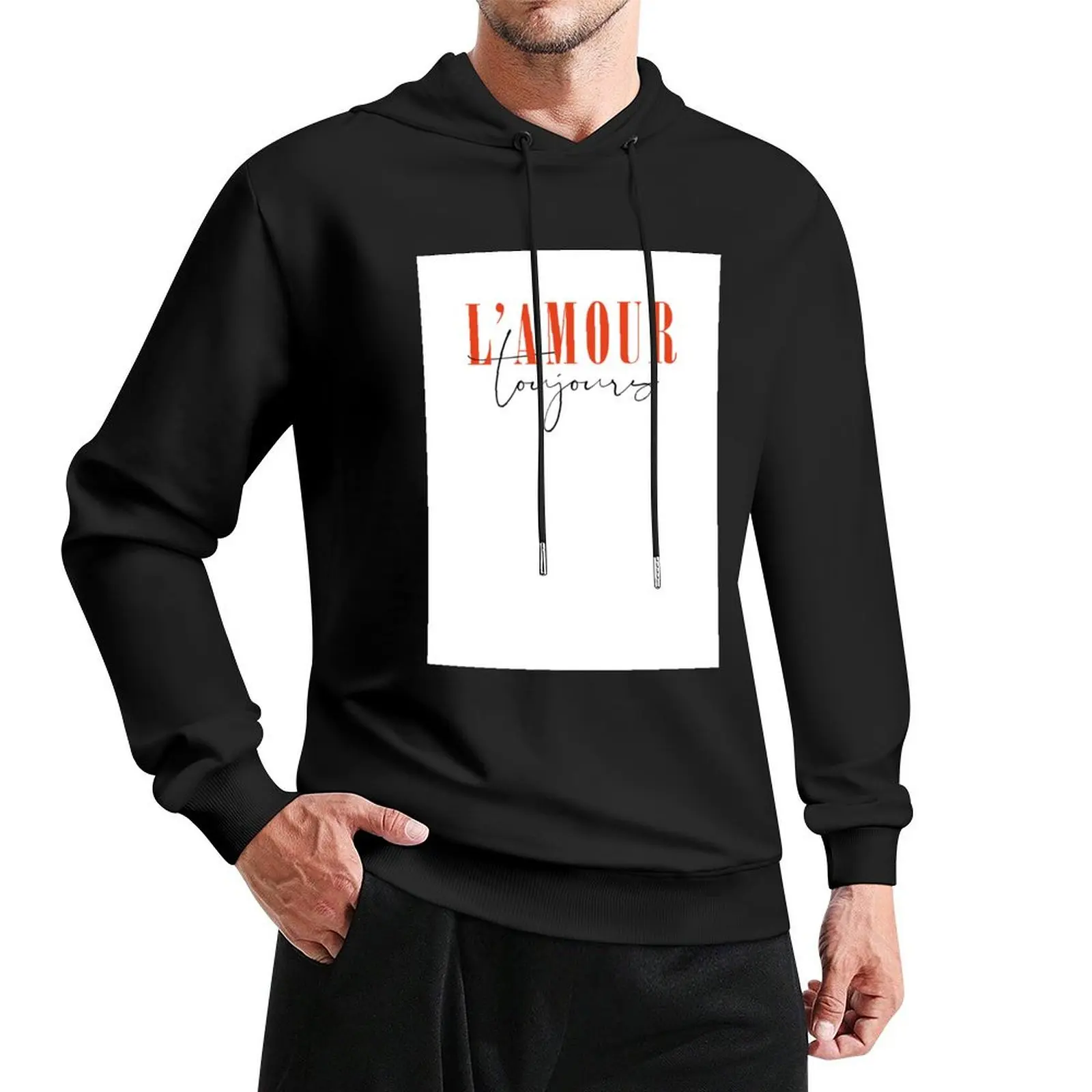 

L'Amour Toujours Pullover Hoodie men's clothing autumn korean style clothes men clothes tracksuit