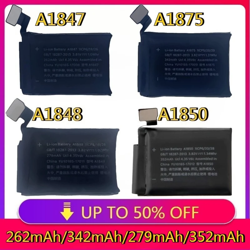

New High quality Battery A1847 A1875 A1848 A1850 For Apple Watch Series 3 GPS / LTE 38mm 42mm High Quality Watch Batteries