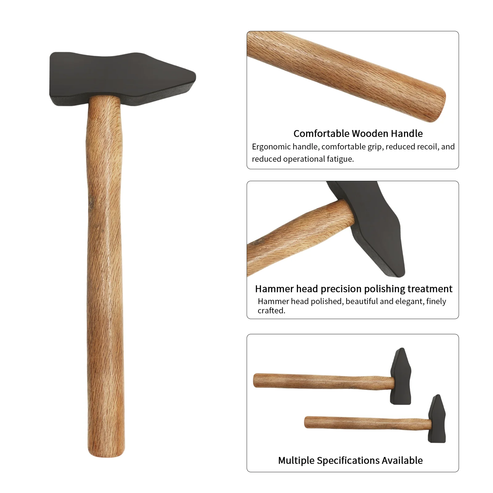 

Wood-Handled Machinist's Hammer Household Machinist's Duckbill Hammer Flat-Head Metal Hammer Tool