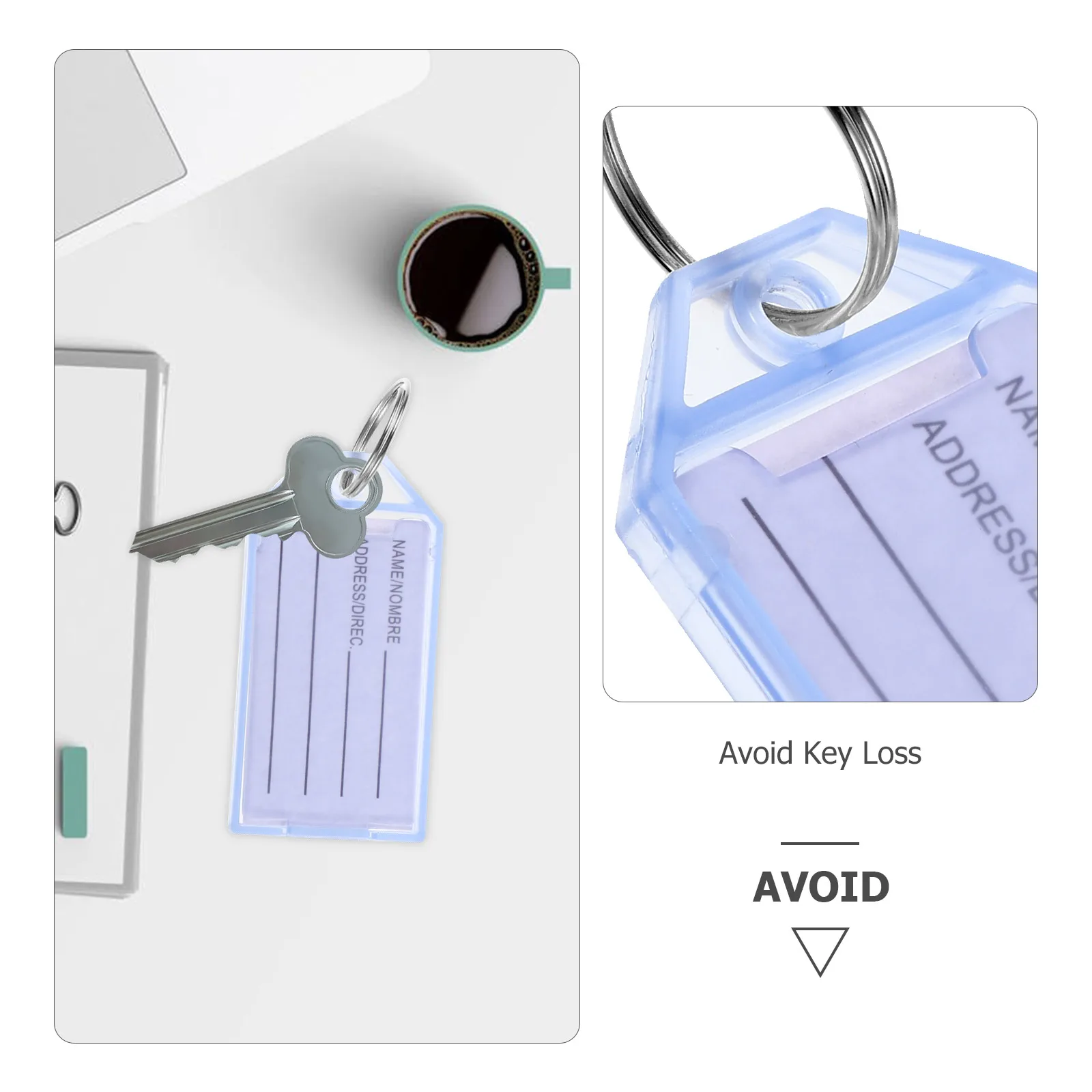 30Pcs Plastic Key Tags Flip Cover Labels Key Identifiers for Home Office School Luggage Bags USB Drives