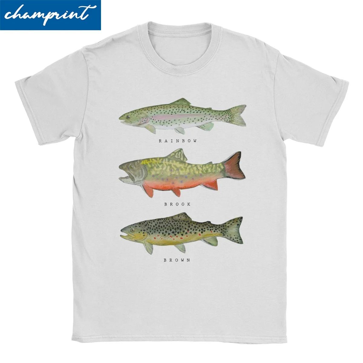 Men Women Brown Rainbow Trout Triad T Shirt Fishing Fly Fishing Pure Cotton Clothes Round Neck Tees Plus Size T-Shirt