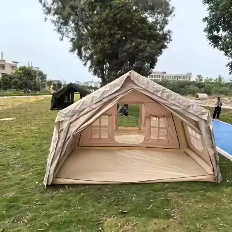 High Quality Two-Bedroom Luxury Inflatable Camping Air Tent Four Seasons Outdoor Family Use Made of Cotton Fabric