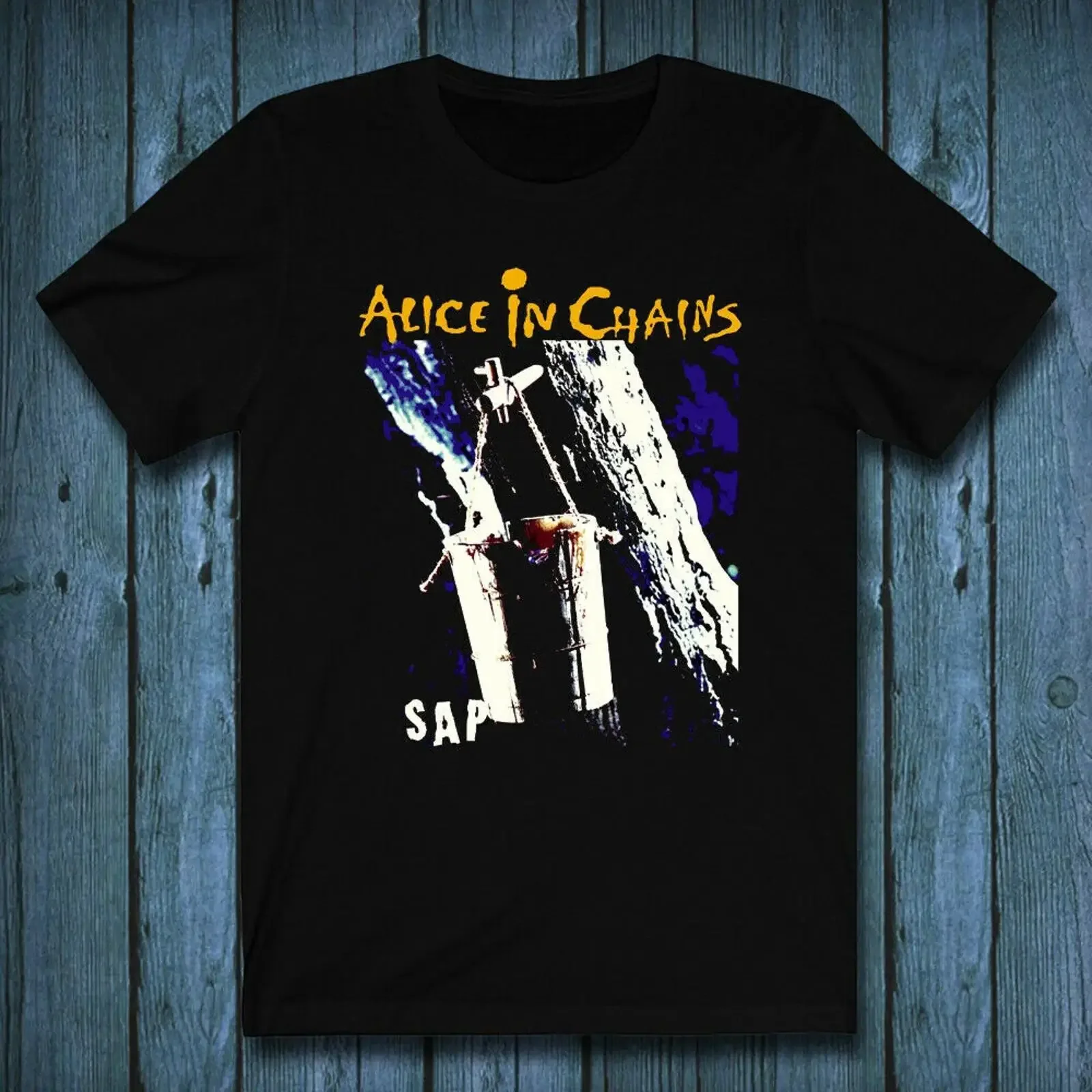 OFFER Vintage Alice In Chains Band SAP ALBUM unisex black t shirt S 234XL vintage Washed Slightly designer clothes Breathable