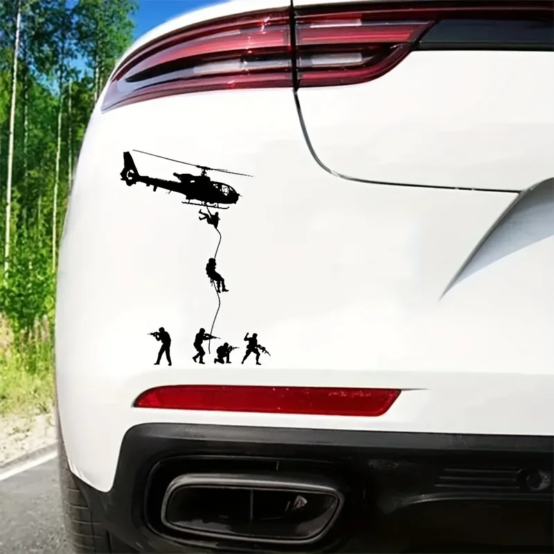 1pc Newest Helicopter Soldier Man SWAT Falling Car Stickers For Decal Stripe Vinyl Truck Vehicle Body Accessories