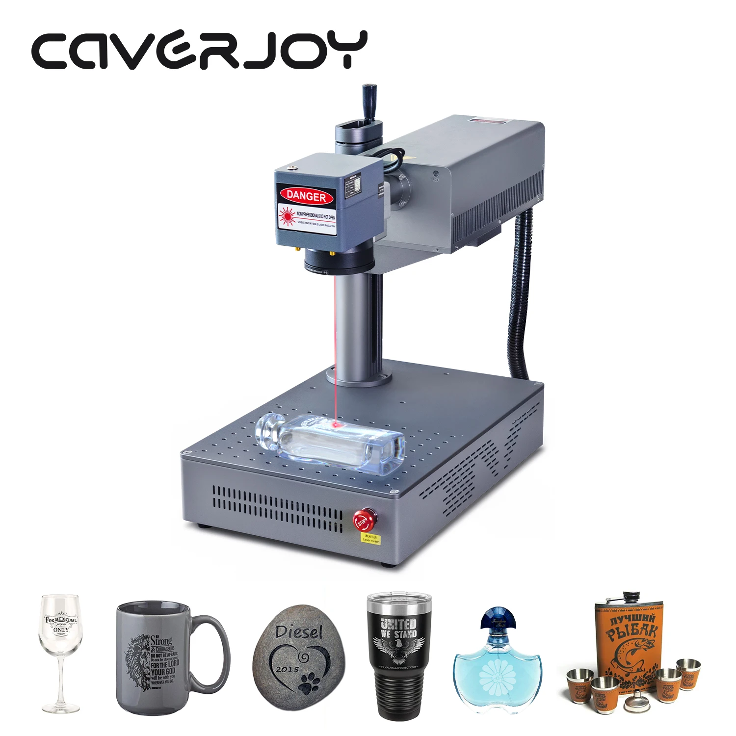 Máquina de gravação a laser profissional CAVERJOY UV 3W/5W Portátil Industrial Home DIY CNC Gravador a laser para todos os materiais