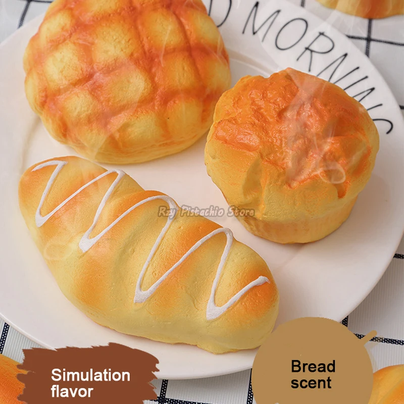 Artificial Simulation Bread Fake Food Model French Baguette Toast Cake Bakery Kids Play Kitchen Toys Set Boy Girl Pretend Baker