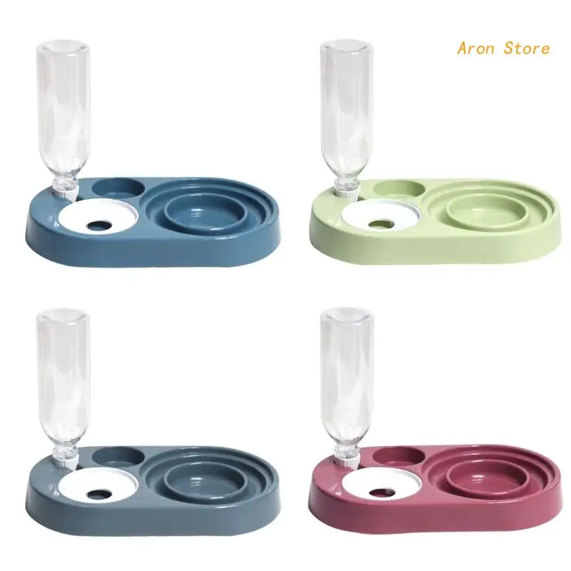 Pet Feeder and Waterer Detachable Anti-overturning Bowl Anti-Leak Water Fountain- Slanted Raised Bowl