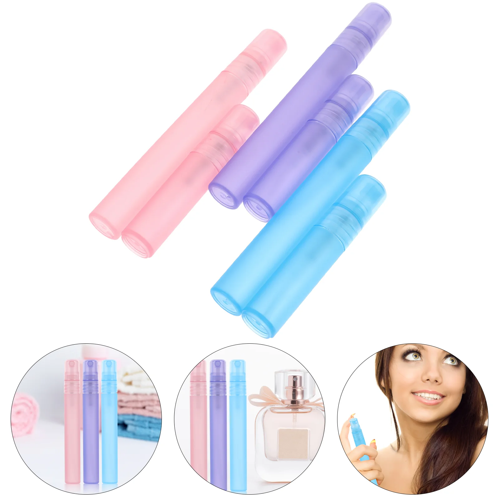 6 Pcs Spray Bottles for Hair Colorful Plastic Dispensing Travel Size Small Water