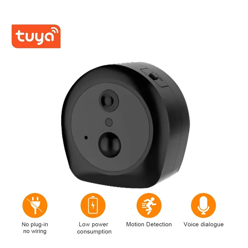 Tuya HD 1080P Mini Wireless Camera IP Rechargeable Security Cam Indoor Alarm Small Video PIR Cam Wifi  Low-Power Battery Cam