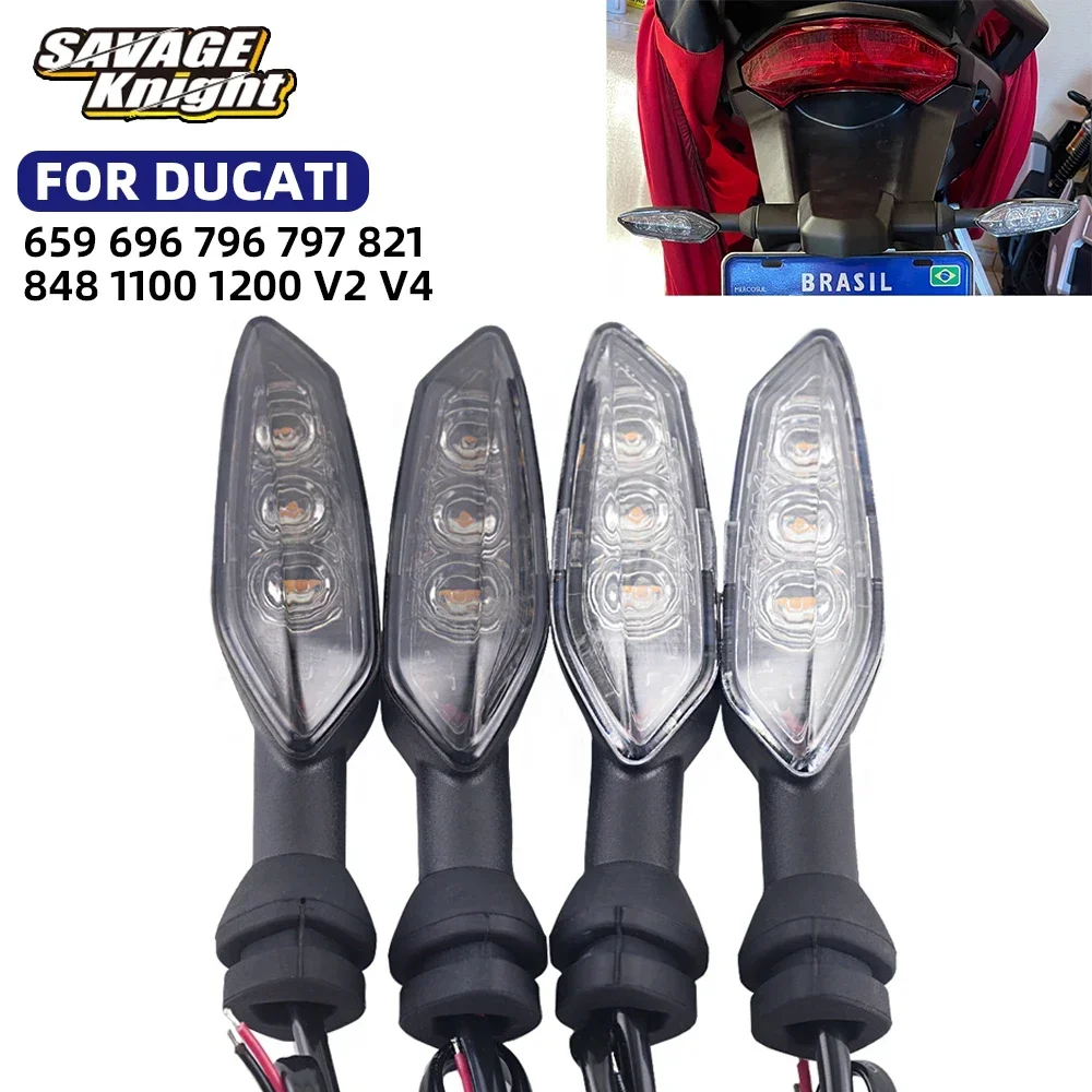 LED Turn Signal Light For DUCATI MONSTER 659 696 796 797 821 1100 1200 Streetfighter 848 1100 V2 V4 Motorcycle Flasher LED Light