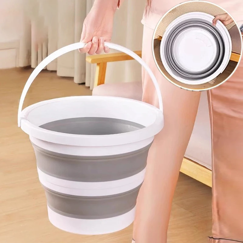 

Портативное складное ведро 10л, утолщенное складное ведро для пляжной рыбалки, мытья автомобиля, домашнее дорожное ведро для кемпинга на открытом воздухе