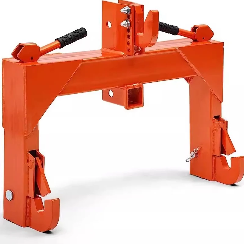 Three-point quick-release with multi-function adapter, no bushing required, lifting capacity 3000 lbs.