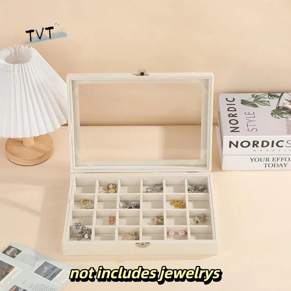 

Fashion Solid Color Mirror Jewelry Box Detachable Large Capacity Jewelry Storage Case Lightweight Necklace Storage Box Gift