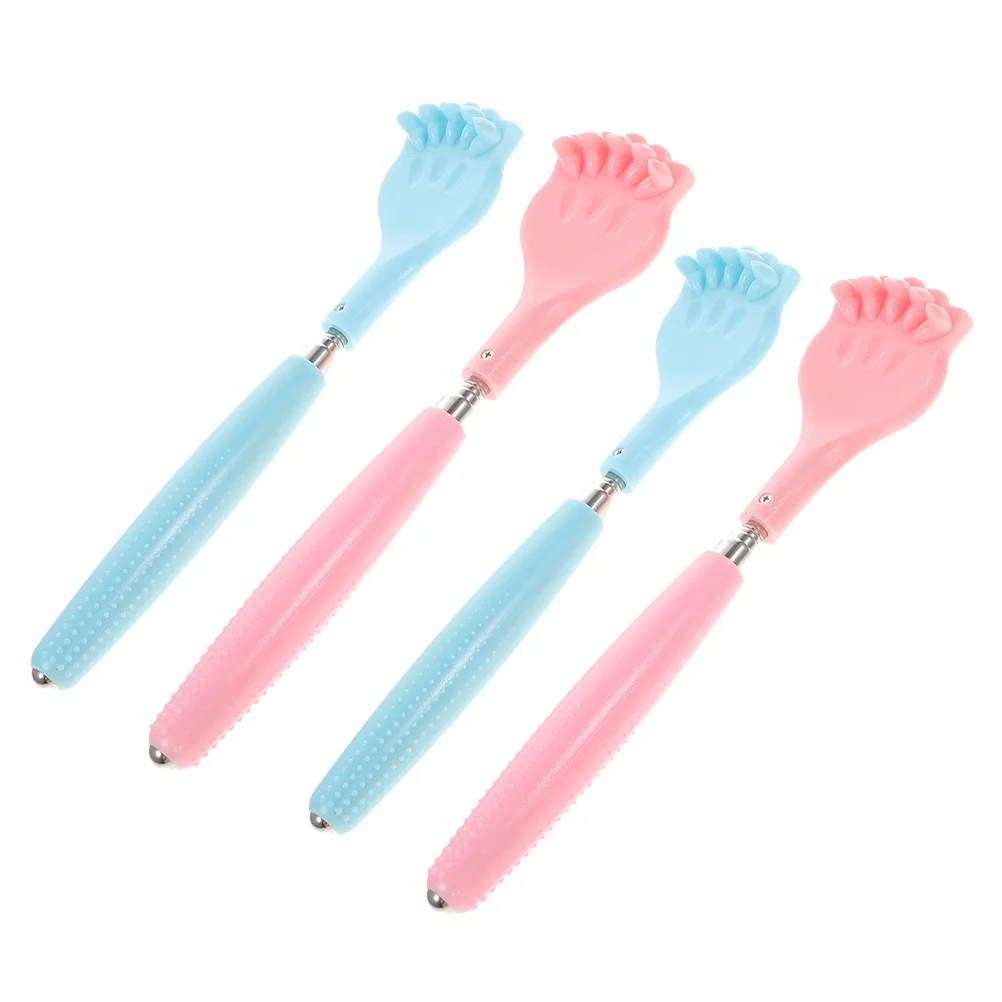 4 pçs telescópica volta scratcher design extensível massagem vara portátil manual corpo martelo auto arranhando ferramenta para