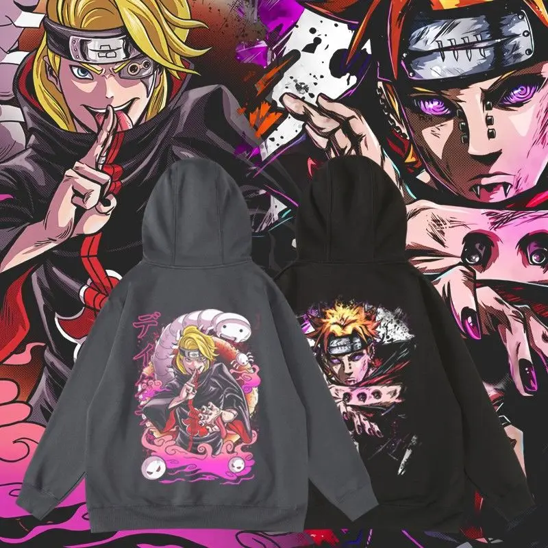 

Anime Naruto Shinodara Payne Cartoon Periphery Hooded Loose Pullover Autumn and Winter Velvet Men's and Women's Sweaters