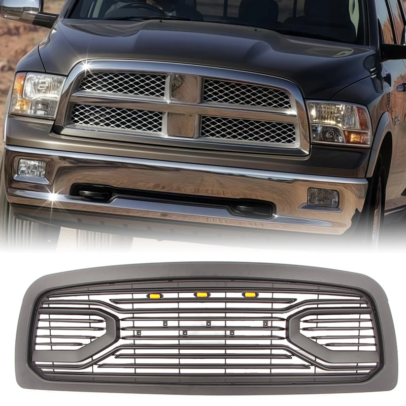 

Front Grille Fit For 2009 2010 2011 2012 Dodge Ram 1500 Replacement Grill Matte Black