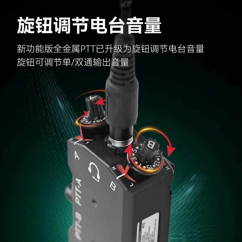 Functional MPU5 All-metal Dual-pass PTT Walkie-talkie Earphones Dual-channel Button Accessories Are in Stock.