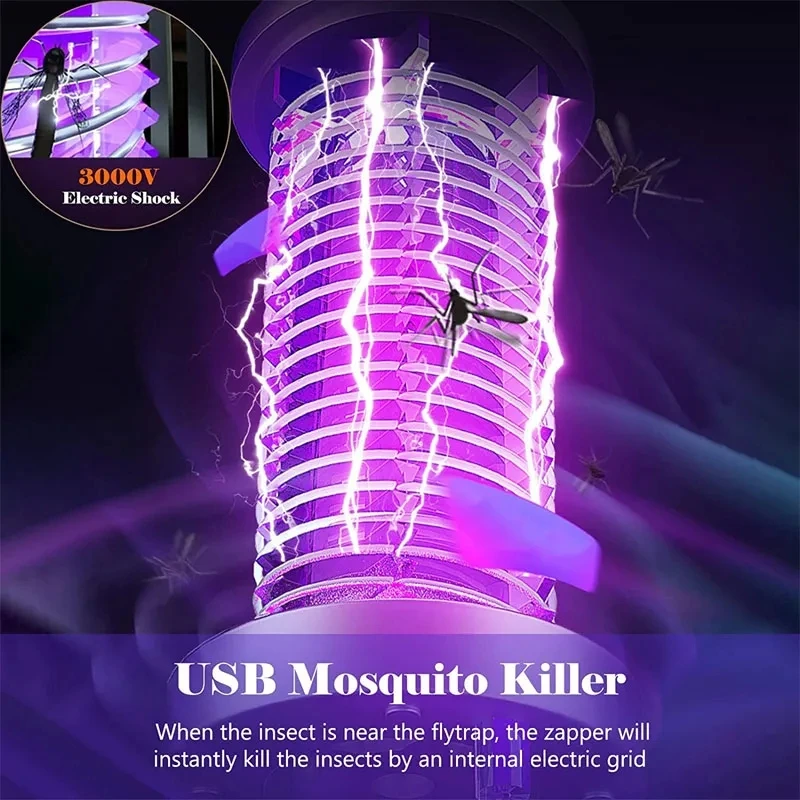 Mosquito Killer Lamp Insect Repellent Radiation Less Mute Electric Insect Trap Usb Charging Outdoor Mosquito Killer Repellent image 4