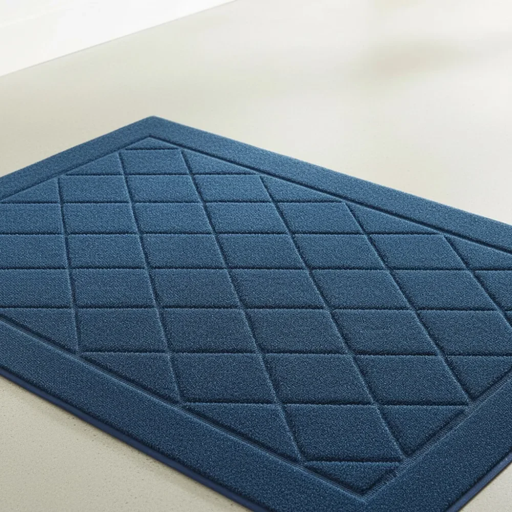 

Non-Slip Washable Door Mat 32x48 Inch, Absorbent Dirt Trapper Rug for Pets & Muddy Shoes, Navy Blue