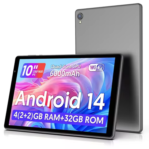 Latest Android 14 Tablet, 10-inch Tablet, Quad-core Processor, 5G WiFi, 4GB ROM + 32GB RAM, 1280*800 Resolution, 6000mAh Battery