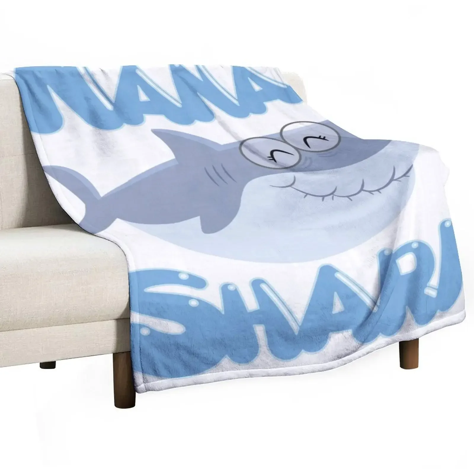 

Nana Shark Throw Blanket Plaid on the sofa heavy to sleep Blankets