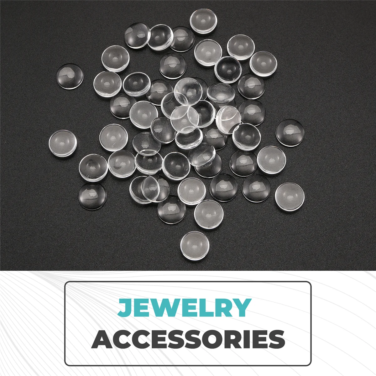 FZFZ 50 قطعة/الوحدة 12 مللي متر مستدير مسطح الظهر واضح الزجاج كابوشون جودة عالية