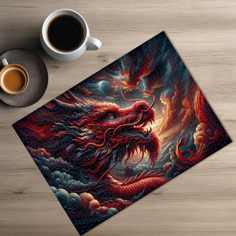 35/150/300/500/1000 قطعة النار التنين صور مخصصة شخصية الضغط الألغاز بازل قطع فسيفساء الألغاز المخصصة في الصور