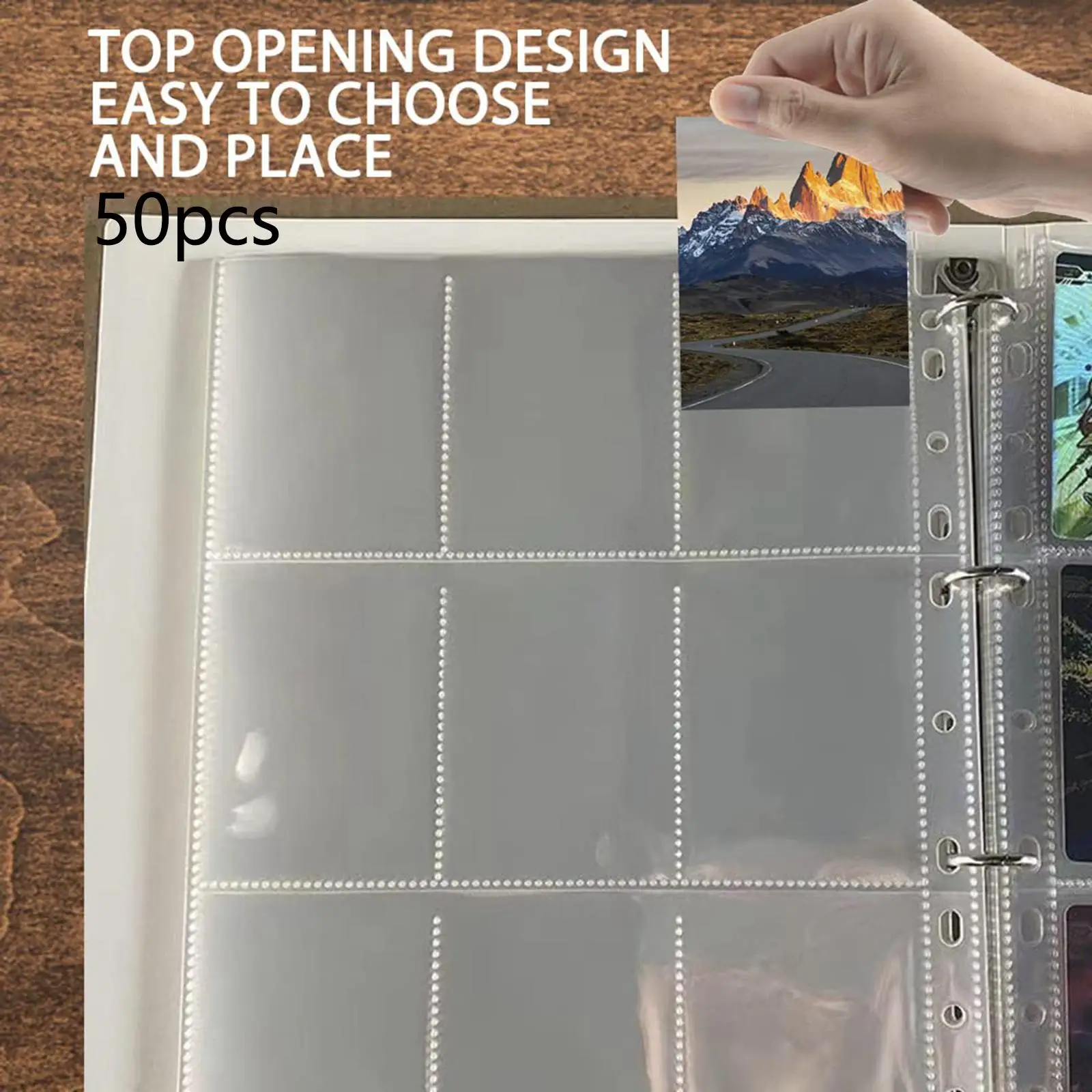 Transparent Cards Guard Sleeves, High Capacity Activity Binder, Trading Card Films, Transação Card Cover for Trading, 50Pcs