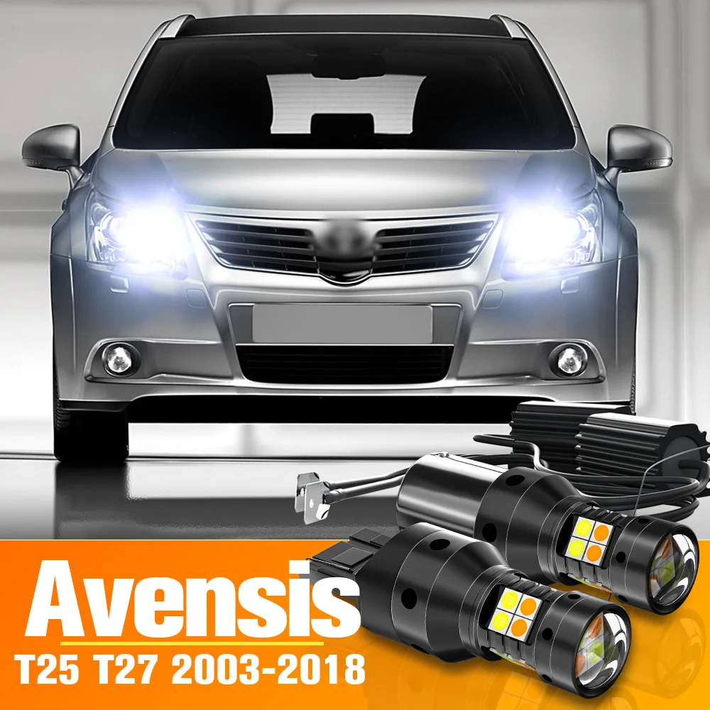 

2x Dual Mode LED Turn Signal+Daytime Running Light DRL Accessories For Toyota Avensis T25 T27 2003-2018 2007 2008 2009 2010 2011