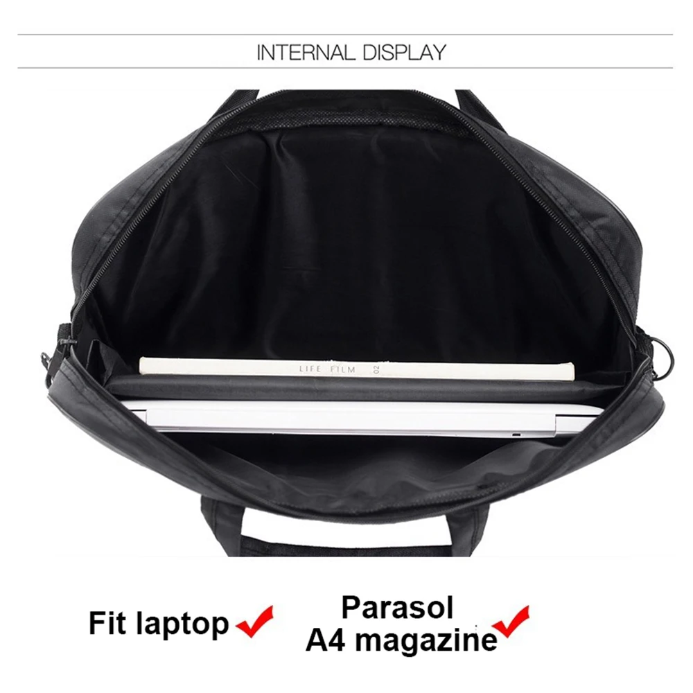 15.6 Inch 17 In Laptop Bag Business Portable Nylon Handbags Laptop Shoulder Briefcase Zipper Anti-theft Shoulder Simple Style
