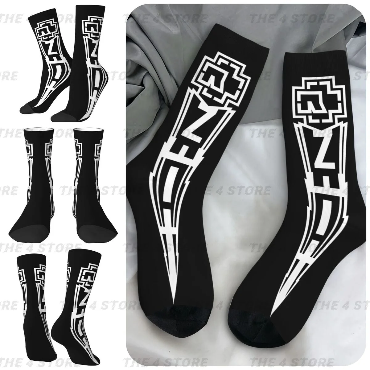

High elasticity polyester fiber 3D printing cosy Unisex Outdoor R-Ramms-teins Rock Sehnsucht Interesting Four Seasons Socks