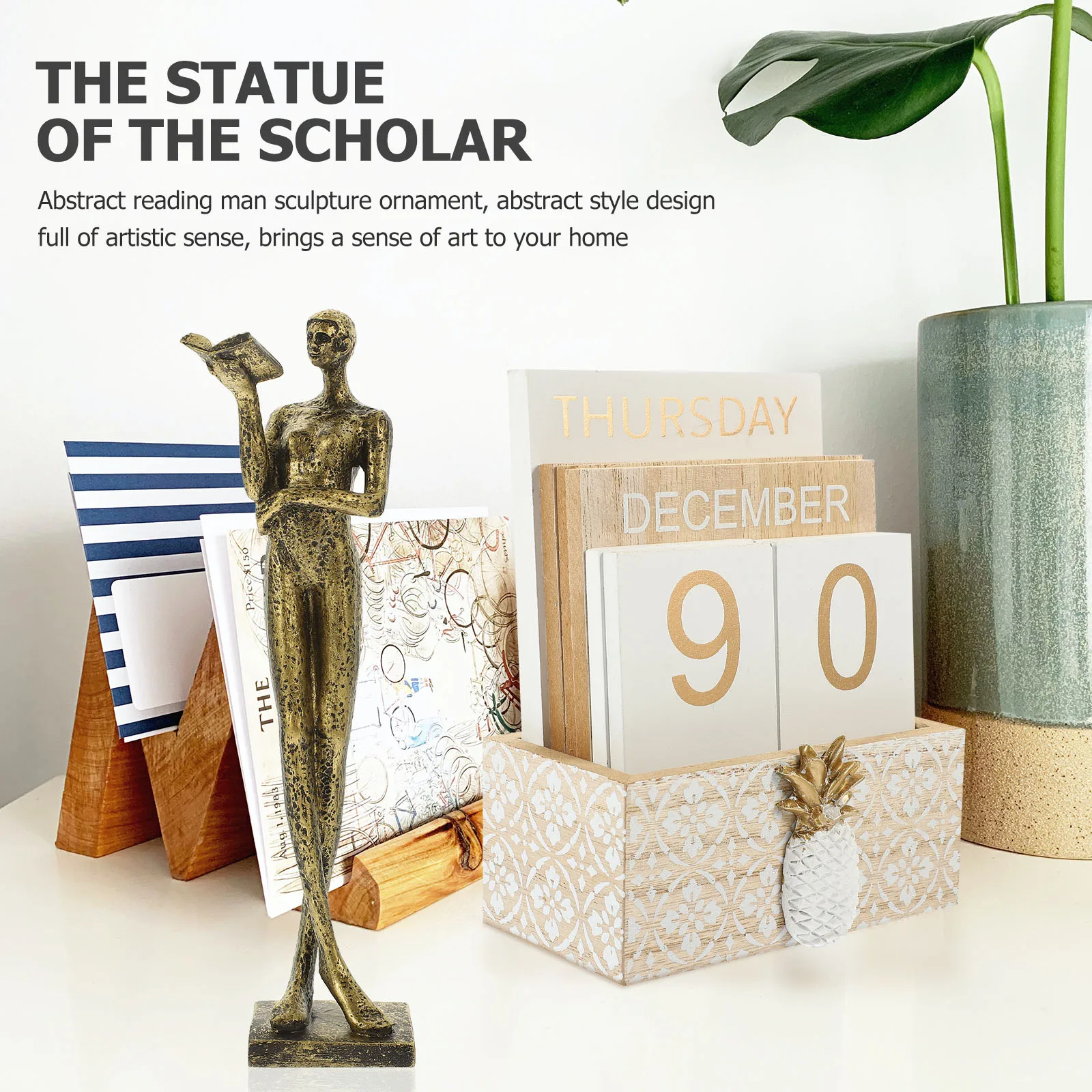 

Reading Man Statue Modern Minimalist Resin Craft Abstract Reader Decoration Home Office Desk Shelf Cabinet Reading Man Statue