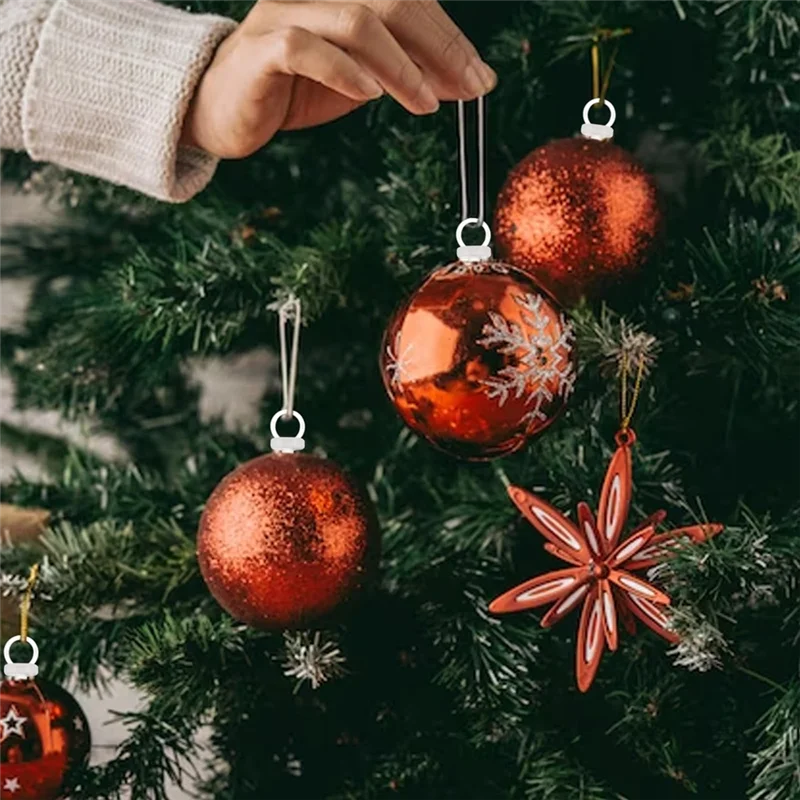 GOOD-300PCS Christmas Foam Ornament Hanger Caps Round Foam Ball Cap Joint Kit For Christmas Hanging Holder Caps Parts