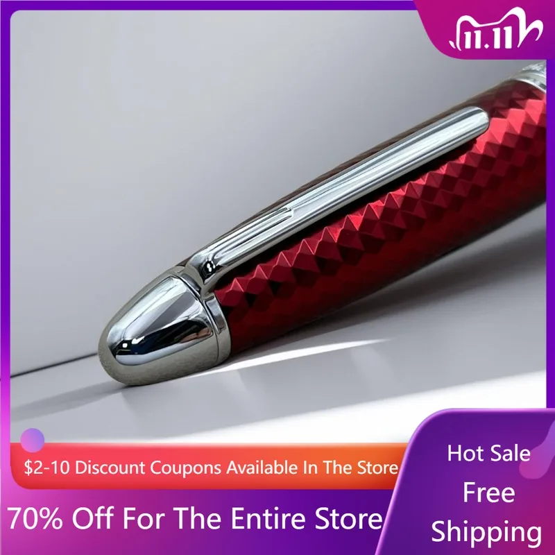 

146, ручка, кухонная полностью медная перьевая ручка, латунь, серебро, F, 0,5 мм, чернильные ручки с наконечником, профессиональный бизнес-подарок, гладкое письмо