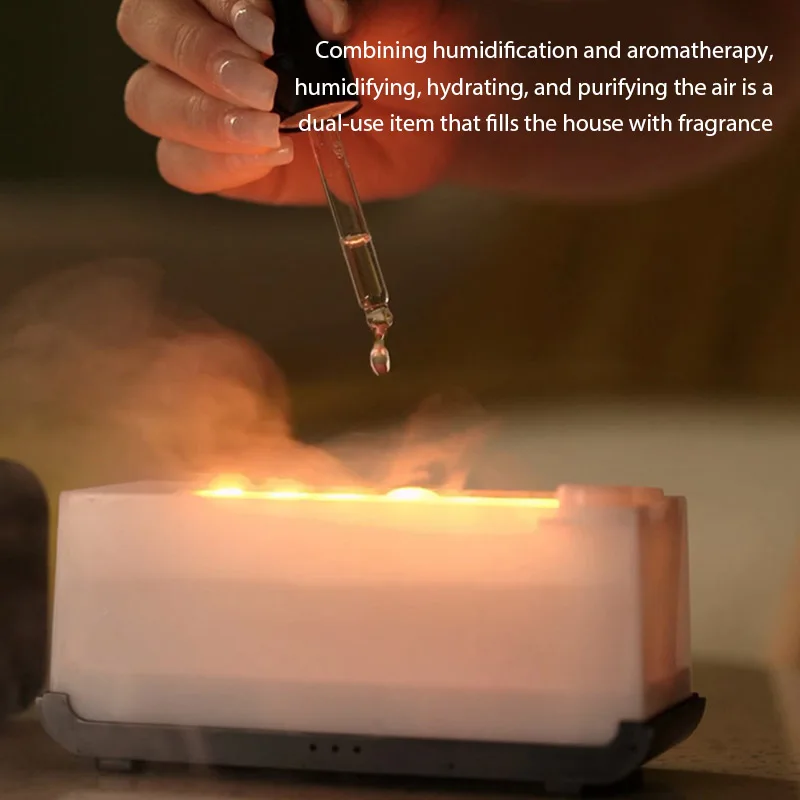 الهواء المرطب الملونة لهب ضوء زيت طبيعي ناشر رائحة USB سطح المكتب المرطب المنزل مكتب العطر ضباب موزع