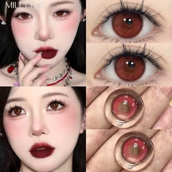 Mill Creek Lentes de Contato Coloridas, Lente Miopia, Halloween Cosmetic, Lente de Contato Anual Vermelho, Make Up Cosplay, 1 Par