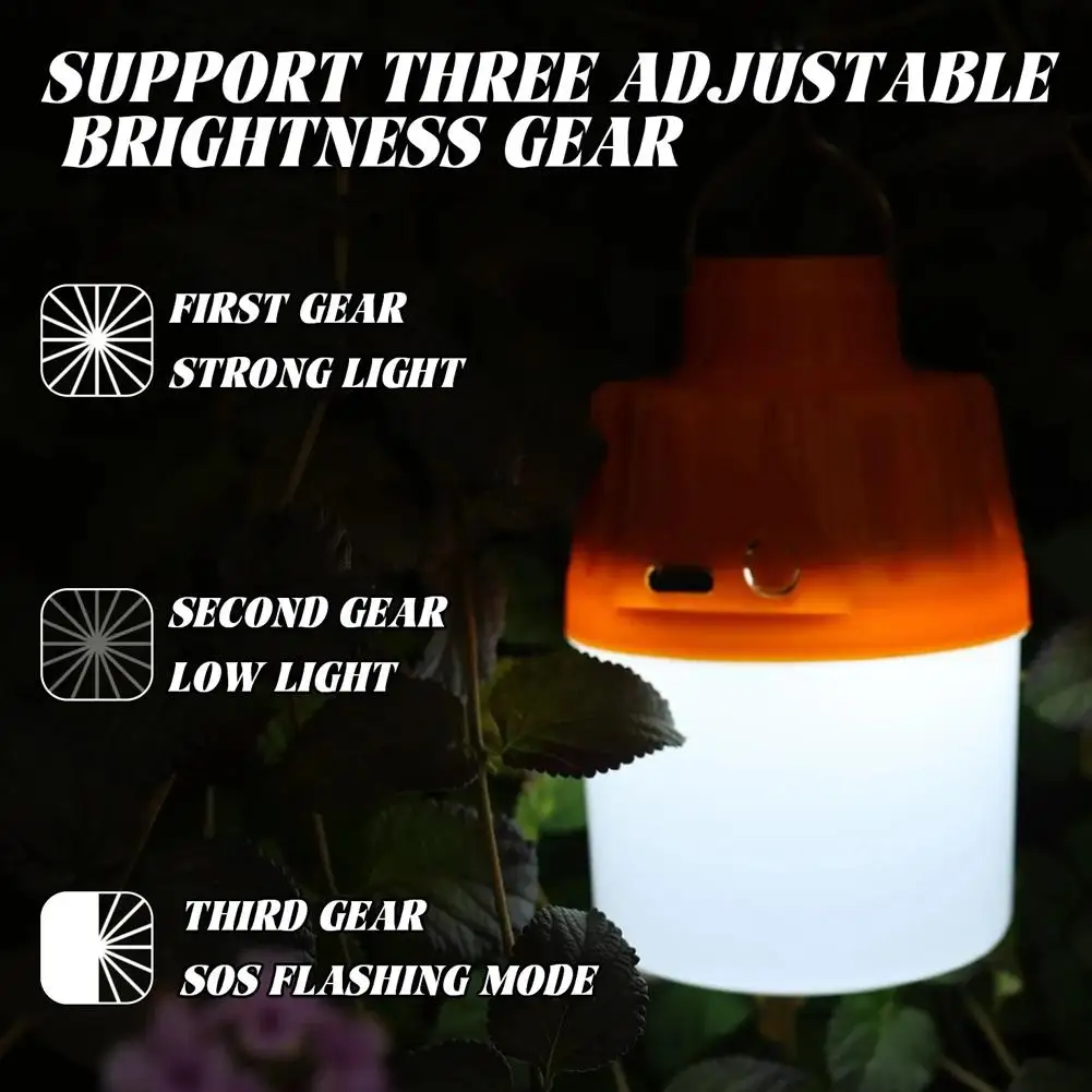 USB Rechargeable LED Camping Lantern Portable Tent Light with 3 Brightness Modes, Waterproof Emergency Hanging Lamp