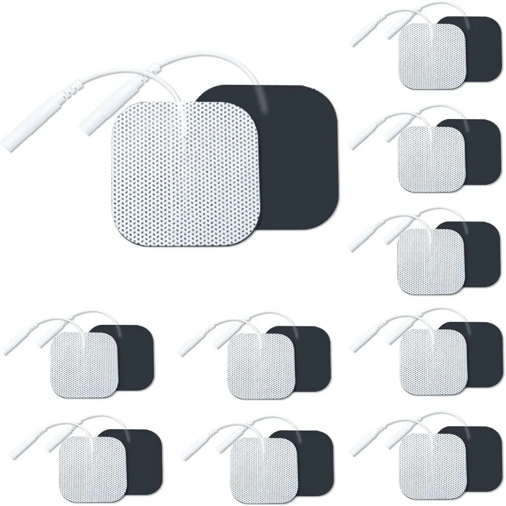 4 Pcs Pack 5x5cm Size TENS Unit Electrode Pads Non-Woven Fabric Self-Stick Adhesive Self Adhesive Electrodes Upgraded Self-Stick