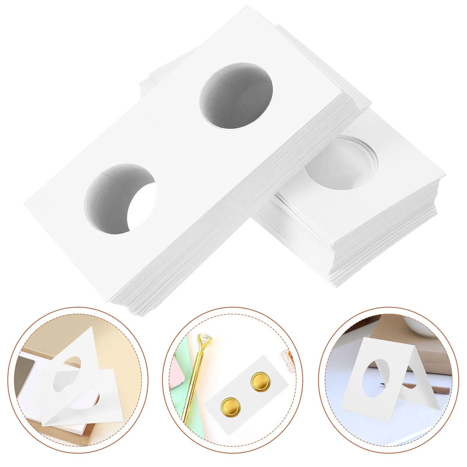 100Pcs Coin Holders Paper Coin Collecting Flips Storage for Copper Silver Commemorative Coins Collectors Supplies