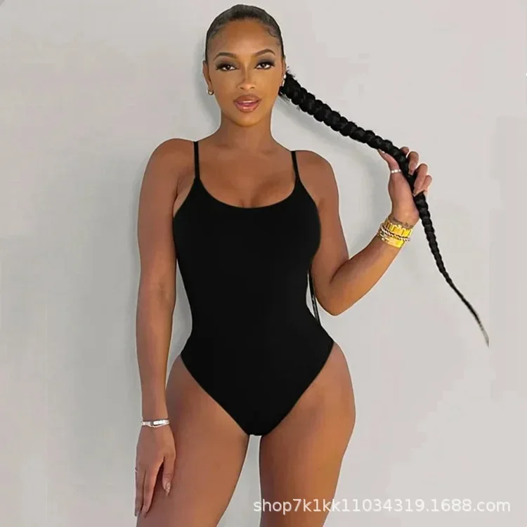 

Новый летний жилет, женский жилет на подтяжках, большой размер, сексуальный однотонный треугольный цельный купальник, бикини