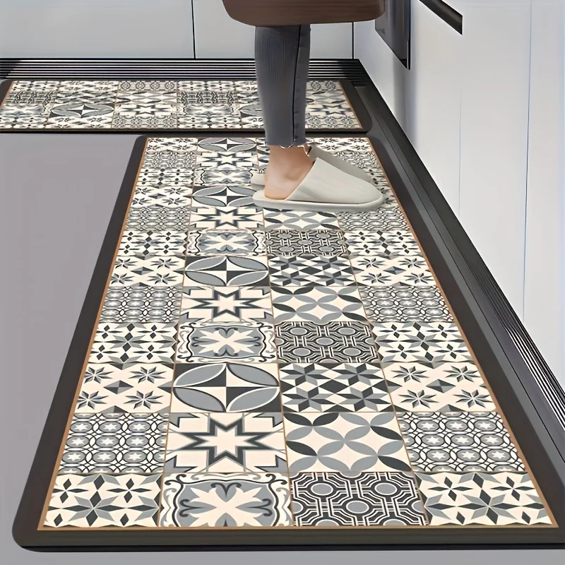 VIKAMA Bodenmatte im Vintage-Stil, Eingangsmatte, Willkommensmatte, Badezimmerteppich für Wohnzimmer, Outdoor-Teppich, Heimdekoration