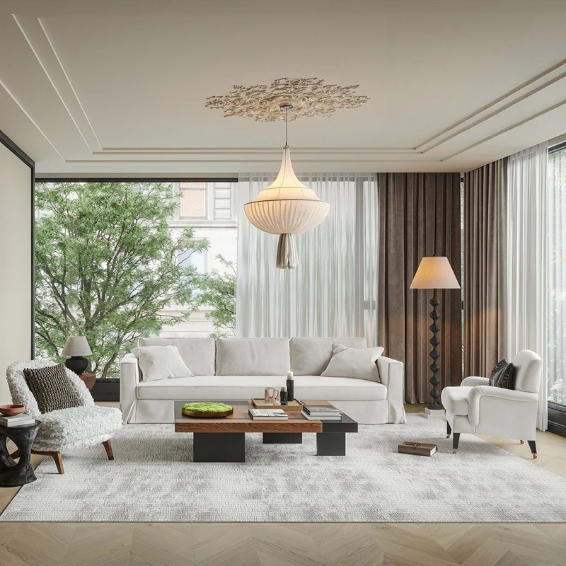 

Modern and simple sofa in the lobby of Wabi Sansi Wind Hotel