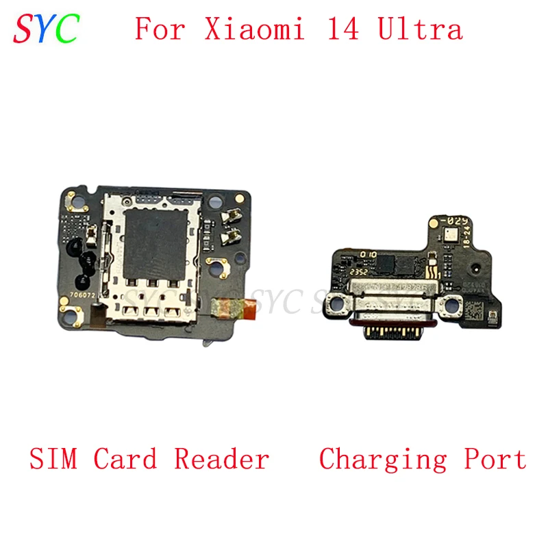 

USB-разъем для зарядки, гибкий кабель для Xiaomi 14, ультра-SIM-карта, запасные части для платы